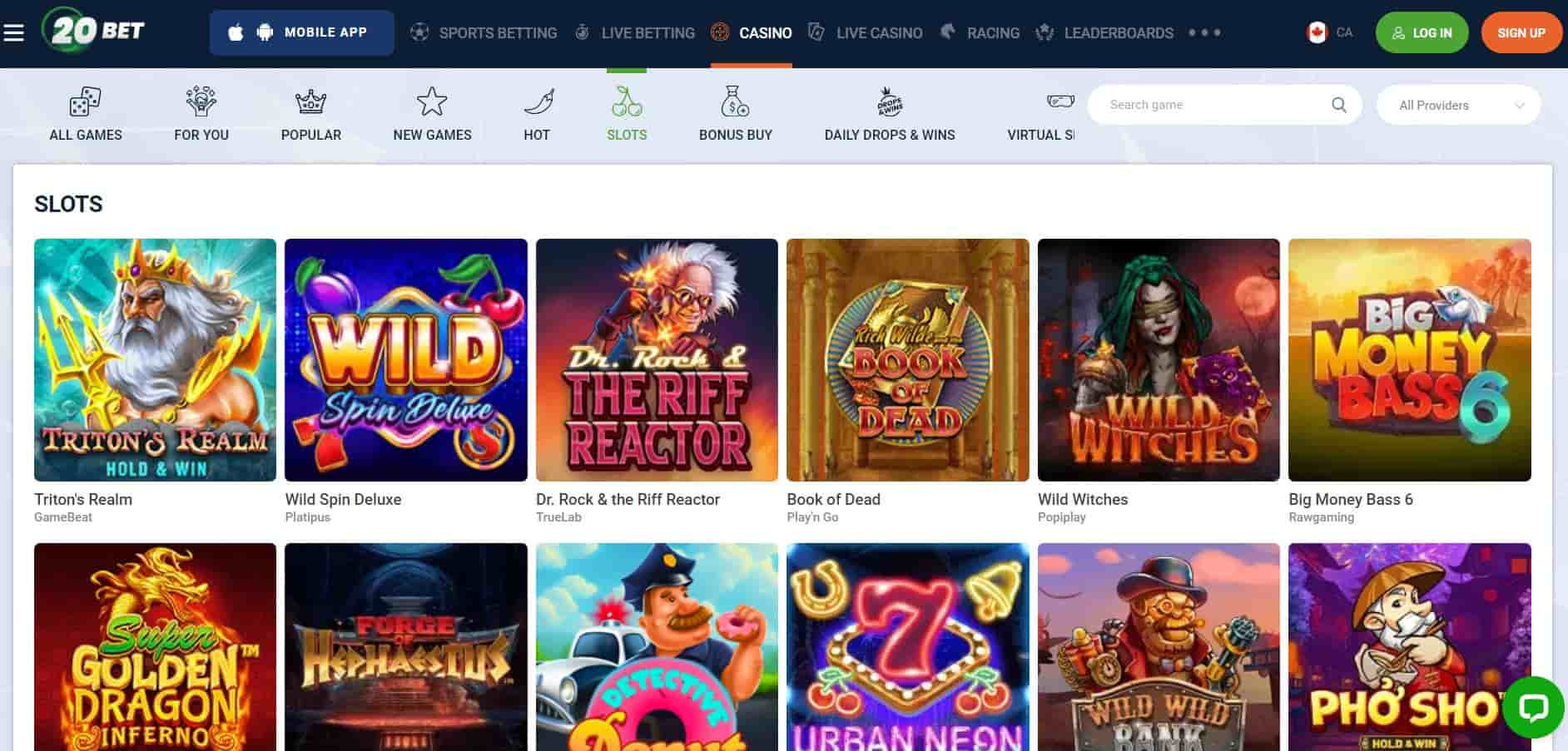 20bet casino slot games