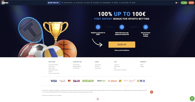 20Bet Sports Bonus