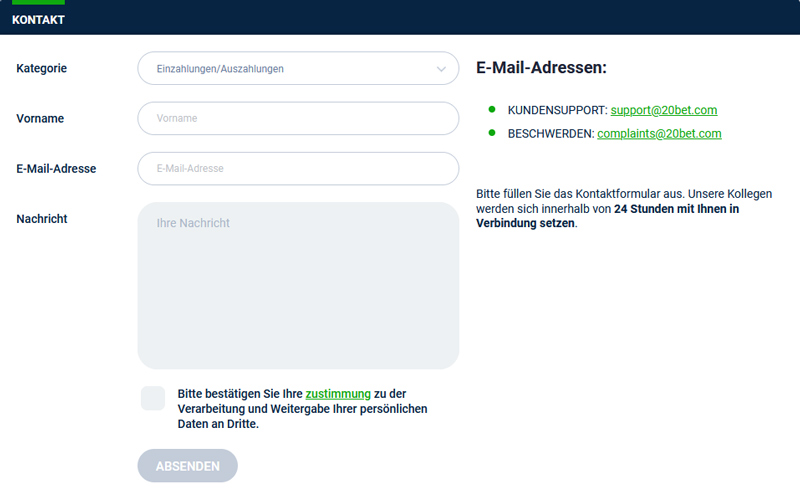 20bet-kundendienst