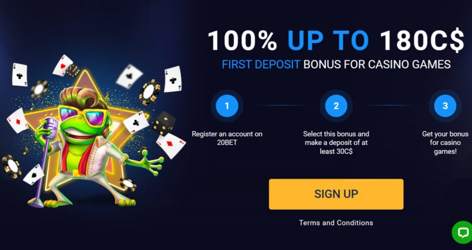 20bet casino welcome bonus screenshot