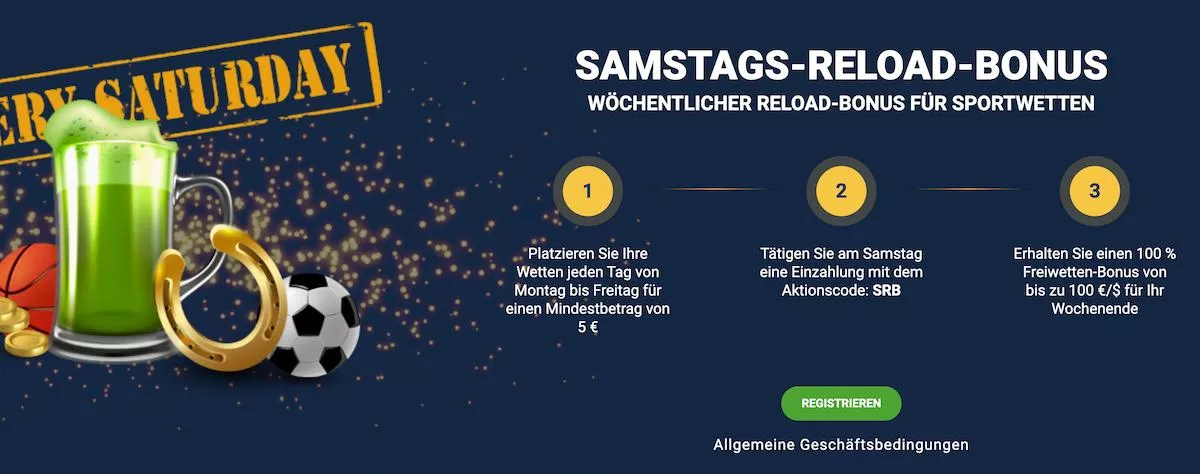 Samstags Reload Bonus 20Bet