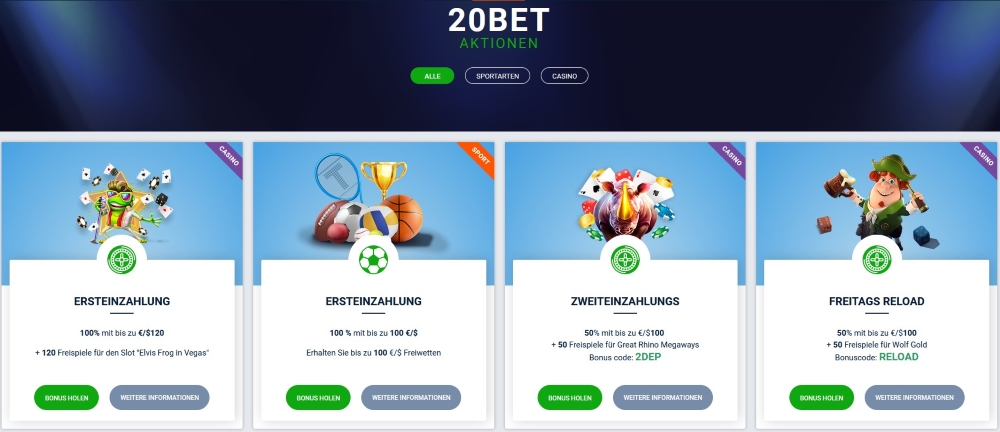 20BET Casino Bonus